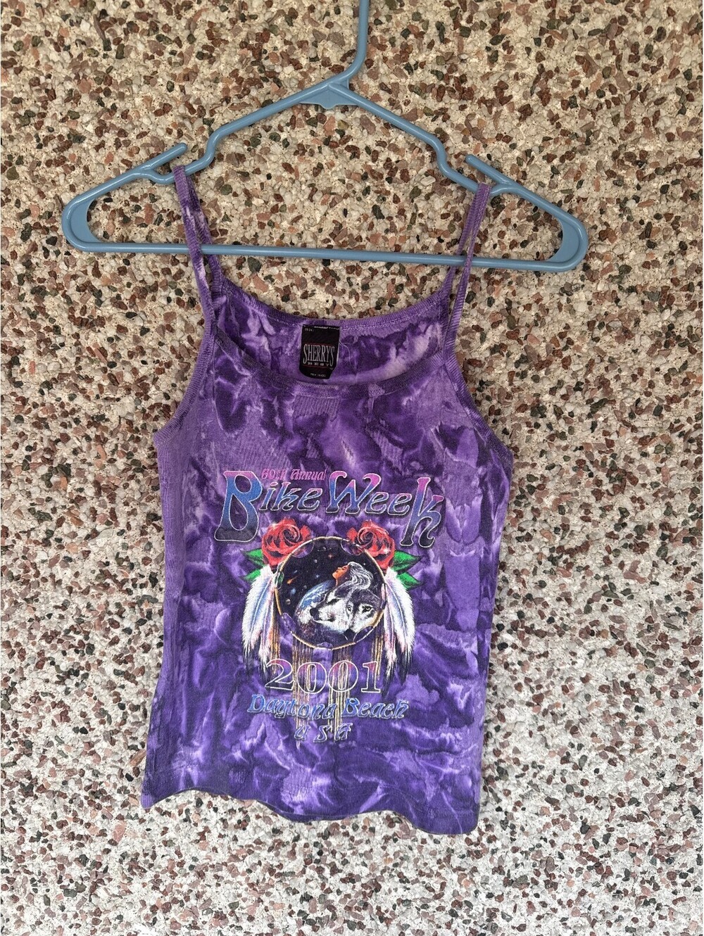 Vintage 2001 60th Annual Bike Week Daytona Beach Tie Dye Tank Top M